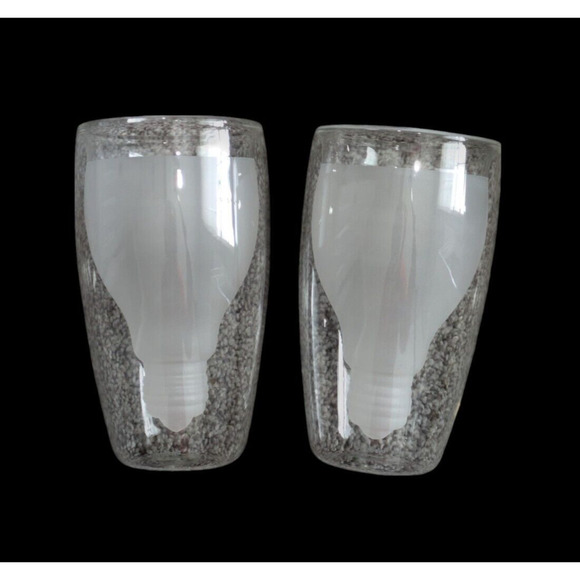 Highwave Good Idea Frosted Beer Glass Set of 2 Lightbulb Bulb Double Wall - Picture 3 of 8